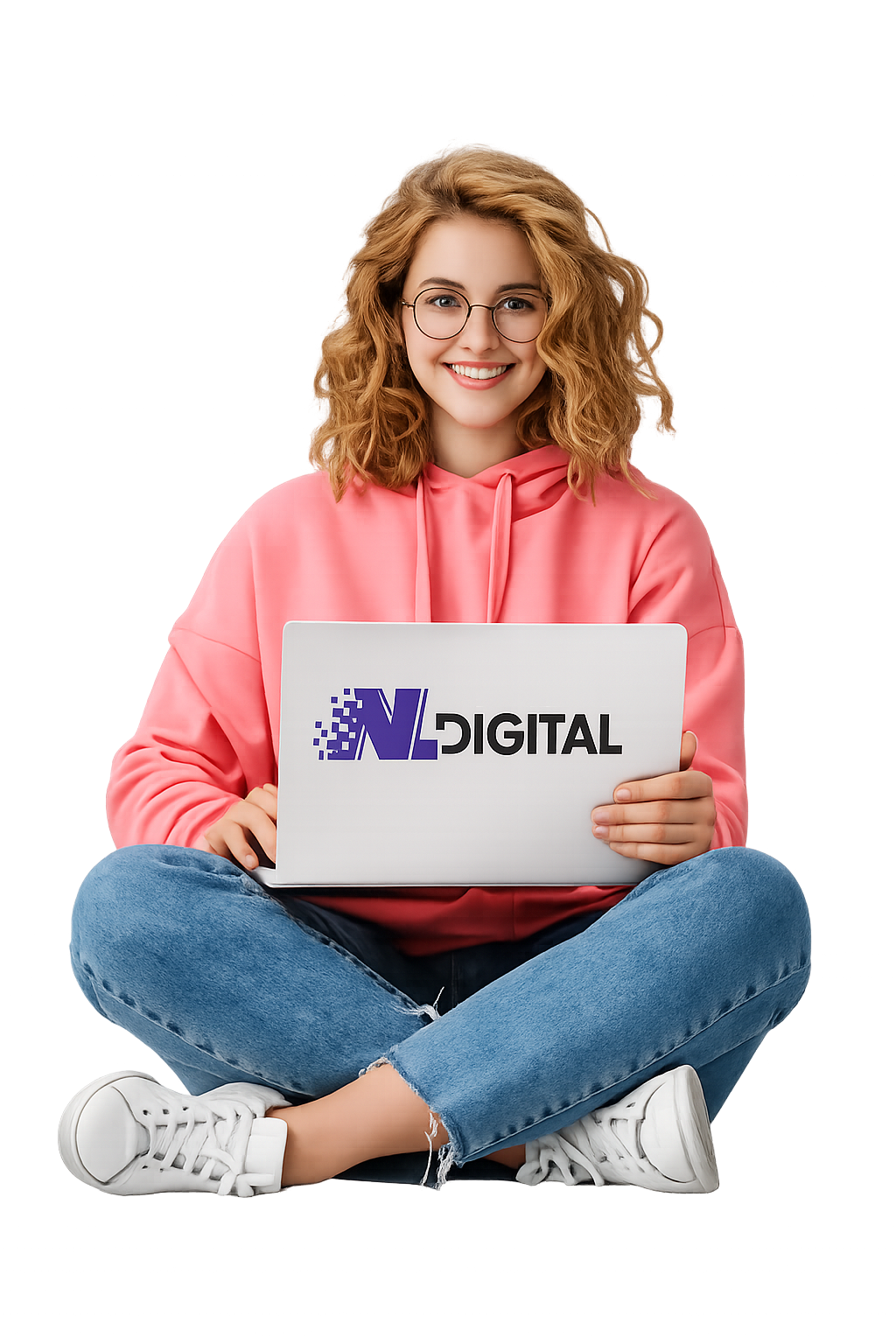 Marketing professional with laptop